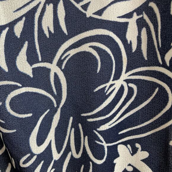 Vintage Liz Roberts 80’s Navy Floral‎ Boho Dress Est. Size M Retro Coastal - Picture 10 of 10